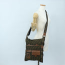FENDI Zucca Canvas Shoulder Bag Brown Black Auth 199194V-31
