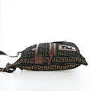 FENDI Zucca Canvas Shoulder Bag Brown Black Auth 199194V-3