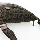 FENDI Zucca Canvas Shoulder Bag Brown Black Auth 199194V-6