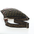 FENDI Zucca Canvas Shoulder Bag Brown Black Auth 199194V-7