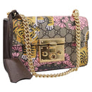 GUCCI GG Supreme Chain Shoulder Bag PVC Beige Gold 409487 Auth 199195SAM-1