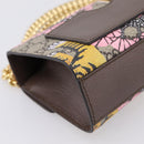GUCCI GG Supreme Chain Shoulder Bag PVC Beige Gold 409487 Auth 199195SAM-18
