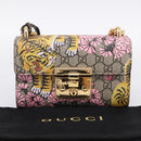 GUCCI GG Supreme Chain Shoulder Bag PVC Beige Gold 409487 Auth 199195SAM-12