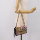 GUCCI GG Supreme Chain Shoulder Bag PVC Beige Gold 409487 Auth 199195SAM-24