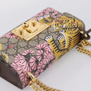 GUCCI GG Supreme Chain Shoulder Bag PVC Beige Gold 409487 Auth 199195SAM-6