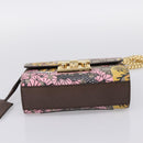 GUCCI GG Supreme Chain Shoulder Bag PVC Beige Gold 409487 Auth 199195SAM-5