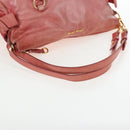 Miu Miu Hand Bag Vitello Lux Leather 2way Pink Gold Auth 199199V-9