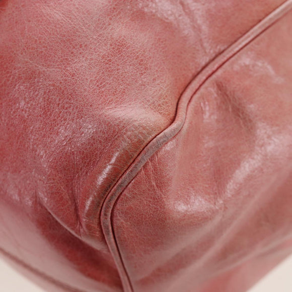 Miu Miu Hand Bag Vitello Lux Leather 2way Pink Gold Auth 199199V