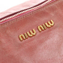 Miu Miu Hand Bag Vitello Lux Leather 2way Pink Gold Auth 199199V-20