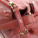 Miu Miu Hand Bag Vitello Lux Leather 2way Pink Gold Auth 199199V-21