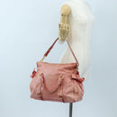 Miu Miu Hand Bag Vitello Lux Leather 2way Pink Gold Auth 199199V-27