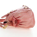 Miu Miu Hand Bag Vitello Lux Leather 2way Pink Gold Auth 199199V-3