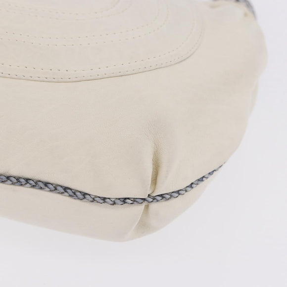 FENDI Spy Bag Shoulder Bag Leather White Auth 199204V