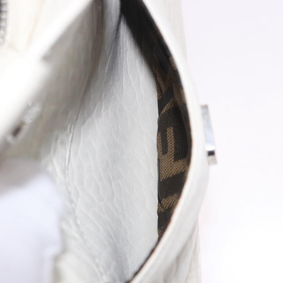 FENDI Spy Bag Shoulder Bag Leather White Auth 199204V