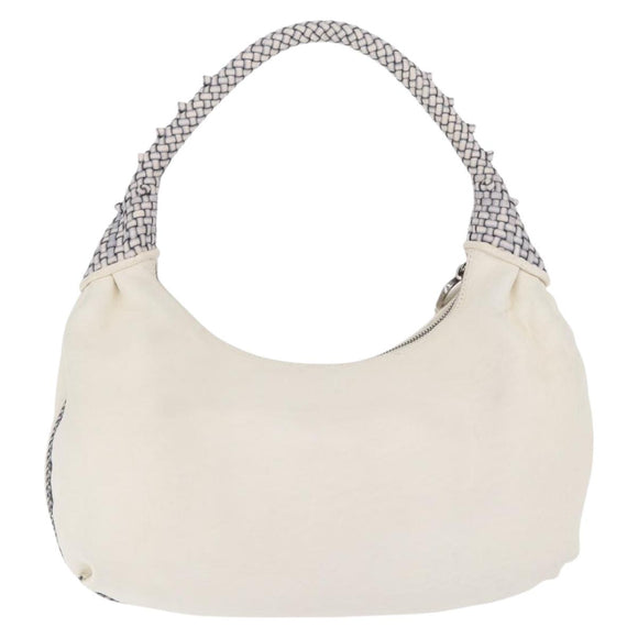 FENDI Spy Bag Shoulder Bag Leather White Auth 199204V