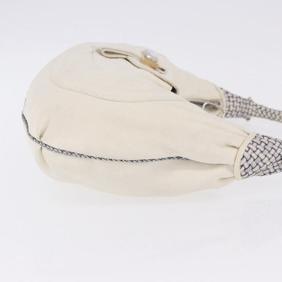 FENDI Spy Bag Shoulder Bag Leather White Auth 199204V