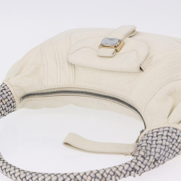 FENDI Spy Bag Shoulder Bag Leather White Auth 199204V