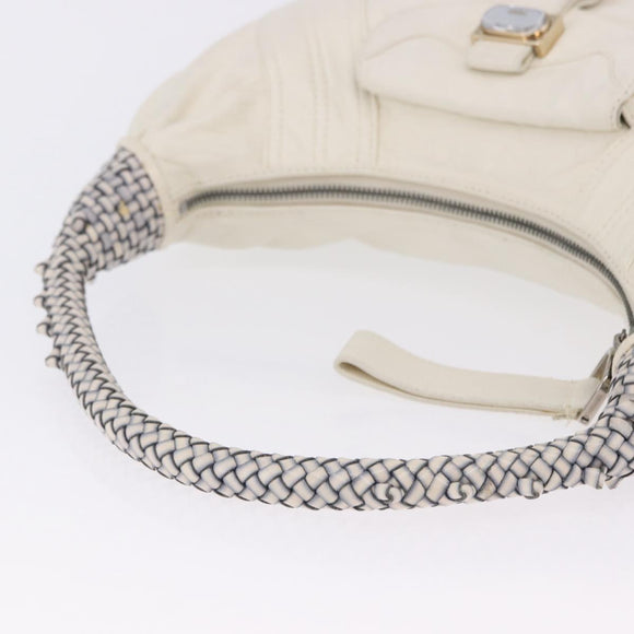 FENDI Spy Bag Shoulder Bag Leather White Auth 199204V