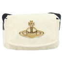 Vivienne Westwood Shoulder Bag Canvas Beige Gold Auth 199206V-2