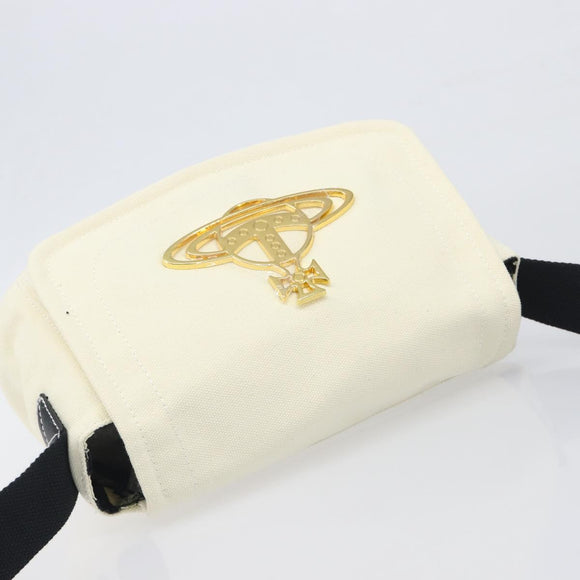 Vivienne Westwood Shoulder Bag Canvas Beige Gold Auth 199206V