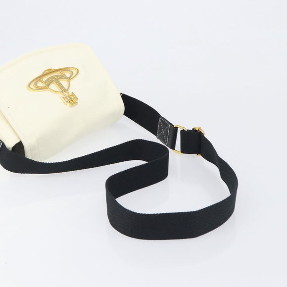 Vivienne Westwood Shoulder Bag Canvas Beige Gold Auth 199206V