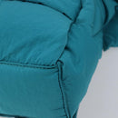 BOTTEGA VENETA MAXI INTRECCIATO Cassette Bag Nylon Turquoise Blue Auth 199207V-15