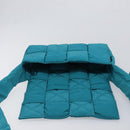BOTTEGA VENETA MAXI INTRECCIATO Cassette Bag Nylon Turquoise Blue Auth 199207V-10