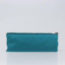 BOTTEGA VENETA MAXI INTRECCIATO Cassette Bag Nylon Turquoise Blue Auth 199207V-20