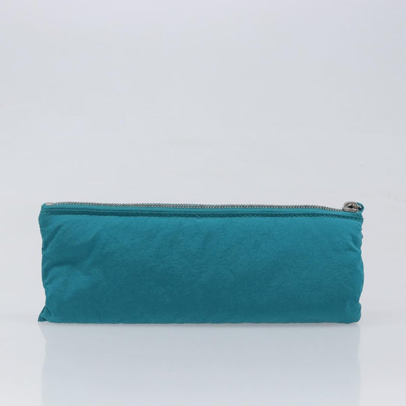 BOTTEGA VENETA MAXI INTRECCIATO Cassette Bag Nylon Turquoise Blue Auth 199207V