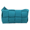 BOTTEGA VENETA MAXI INTRECCIATO Cassette Bag Nylon Turquoise Blue Auth 199207V-13