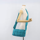 BOTTEGA VENETA MAXI INTRECCIATO Cassette Bag Nylon Turquoise Blue Auth 199207V-23