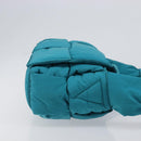 BOTTEGA VENETA MAXI INTRECCIATO Cassette Bag Nylon Turquoise Blue Auth 199207V-3