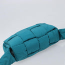 BOTTEGA VENETA MAXI INTRECCIATO Cassette Bag Nylon Turquoise Blue Auth 199207V-6