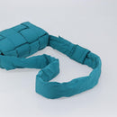 BOTTEGA VENETA MAXI INTRECCIATO Cassette Bag Nylon Turquoise Blue Auth 199207V-7