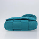 BOTTEGA VENETA MAXI INTRECCIATO Cassette Bag Nylon Turquoise Blue Auth 199207V-5