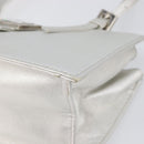 FENDI Mamma Baguette Hand Bag Leather Silver Auth 199212SAV-10