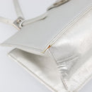 FENDI Mamma Baguette Hand Bag Leather Silver Auth 199212SAV-11