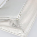 FENDI Mamma Baguette Hand Bag Leather Silver Auth 199212SAV-13