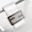 FENDI Mamma Baguette Hand Bag Leather Silver Auth 199212SAV-15