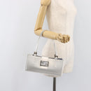 FENDI Mamma Baguette Hand Bag Leather Silver Auth 199212SAV-23