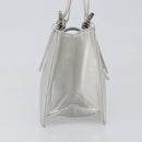 FENDI Mamma Baguette Hand Bag Leather Silver Auth 199212SAV-5