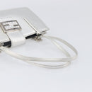 FENDI Mamma Baguette Hand Bag Leather Silver Auth 199212SAV-7