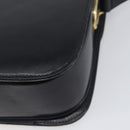 CELINE Shoulder Bag Leather Black Gold Auth 199214-15