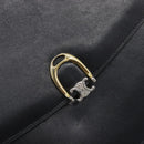 CELINE Shoulder Bag Leather Black Gold Auth 199214-17