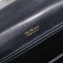 CELINE Shoulder Bag Leather Black Gold Auth 199214-18
