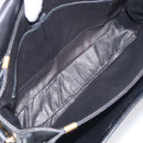 CELINE Shoulder Bag Leather Black Gold Auth 199214-11