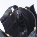 CELINE Shoulder Bag Leather Black Gold Auth 199214-19