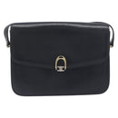 CELINE Shoulder Bag Leather Black Gold Auth 199214-13