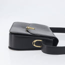 CELINE Shoulder Bag Leather Black Gold Auth 199214-3