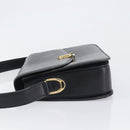 CELINE Shoulder Bag Leather Black Gold Auth 199214-4